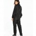 Women Windbreaker Woven Black Tracksuit